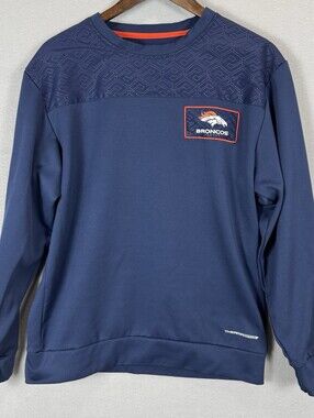 Denver Broncos Men's M Majestic Blue ThermaBase Crewneck